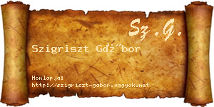 Szigriszt Gábor névjegykártya